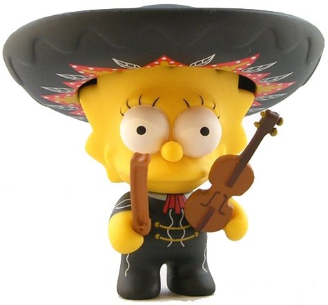 Mariachi Lisa figure by Matt Groening, produced by Kidrobot. Front view.