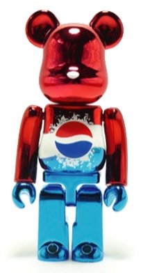 Pepsi Twist Be@rbrick - Red figure, produced by Medicom Toy. Front view.