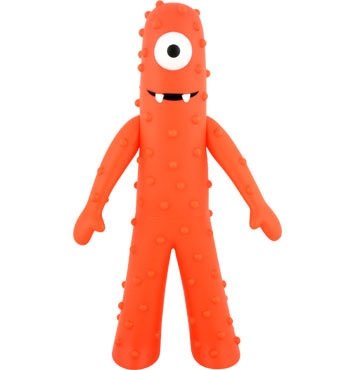 Muno figure by Yo Gabba Gabba!, produced by Kidrobot. Front view.