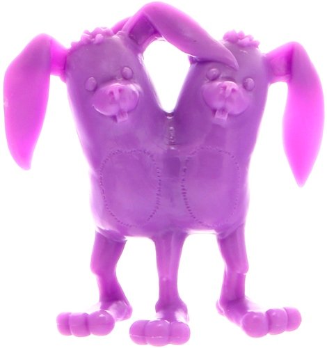 Bunnywith...Siamese Twin figure by Alex Pardee, produced by October Toys. Front view.
