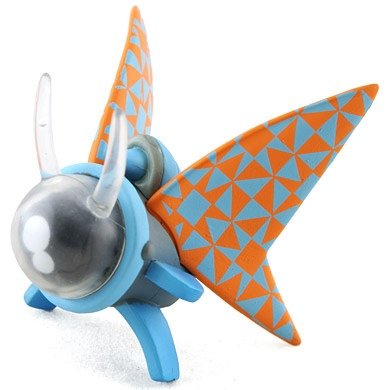 Flutterbug figure by Damon Soule, produced by Kidrobot. Front view.