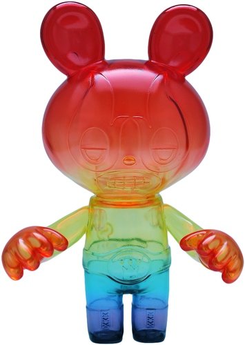 Lucha Bear - Clear Rainbow figure by Itokin Park. Front view.