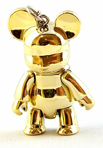 Metallic Gold Qee Zipper Pull figure by Toy2R, produced by Toy2R. Front view.