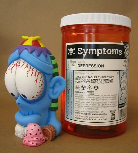 Depression figure, produced by Flapjack Toys. Front view.