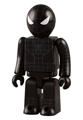 Black Suited Spider-Man - Kubrick 100% HMV Exclusive figure by Marvel, produced by Medicom Toy. Front view.