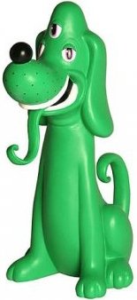 Doggeyeguy figure by Kenny Scharf, produced by Cereal Art. Front view.