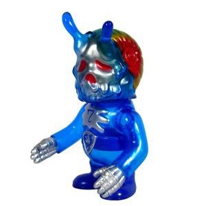 Zombie Escaregot - Clear Blue figure by Josh Herbolsheimer, produced by Super7. Front view.