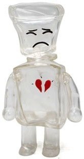 Broken Heart Robot - Clear figure by Craig Anthony Perkins, produced by Threezero. Front view.