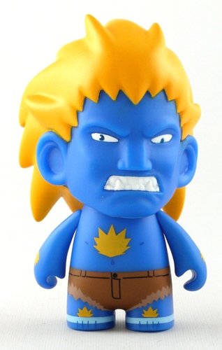 Blanka - Blue figure by Capcom, produced by Kidrobot X Capcom. Front view.