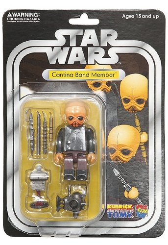 Cantina Band Member figure by Lucasfilm Ltd., produced by Medicom Toy. Front view.