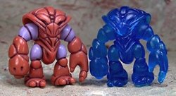 Crayboth Pack 2- Marauder and Clear Blue figure, produced by Onell Design. Front view.