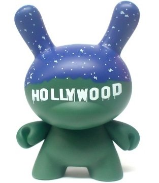 Hollywood figure by Chad Phillips, produced by Kidrobot. Front view.
