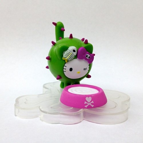 Mini Cactus Kitty figure by Simone Legno (Tokidoki), produced by Sanrio. Front view.