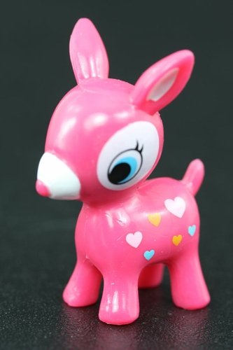 Dark Pink Puchi Babie Deer  figure, produced by Prime Nakamura. Front view.