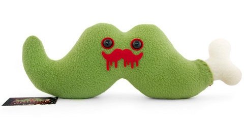 Zombie Stache figure by Shawn Smith (Shawnimals), produced by Shawnimals. Front view.
