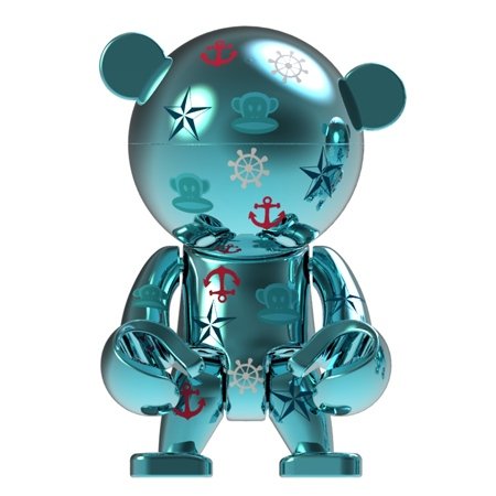 Julius (Blue Chrome Edition) figure by Paul Frank, produced by Play Imaginative. Front view.
