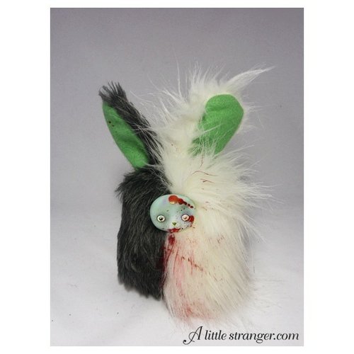 Zombie Bunny figure by A Little Stranger. Front view.