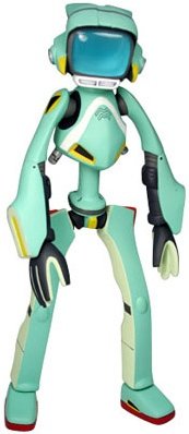 FLCL Canti Blue figure by Yoshiyuki Sadamoto, produced by Kaching Brands. Front view.