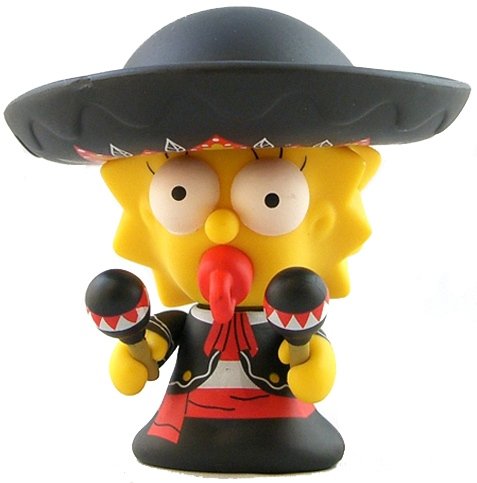 Mariachi Maggie figure by Matt Groening, produced by Kidrobot. Front view.