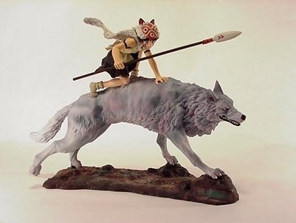 San and Moro figure by Hayao Miyazaki, produced by Cominica. Front view.