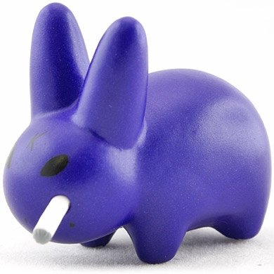 Smorkin Labbit- Royal Purple figure by Frank Kozik, produced by Kidrobot. Front view.