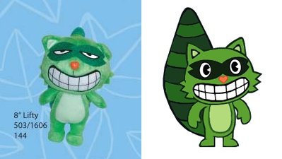 Happy Tree Friends - Lifty figure by Rhode Montijo, produced by Hunter Leisure. Front view.