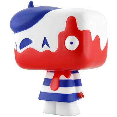Putrid Pal Tricolore figure by Michael Fleming, produced by Crazylabel. Front view.