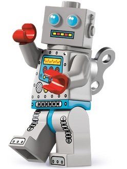 Clockwork Robot figure by Lego, produced by Lego. Front view.