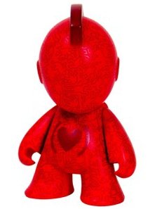 Kidrobot x (RED) x Keith Haring Bot 3 figure by Keith Haring, produced by Kidrobot. Front view.