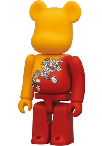 Kingdom of Bhutan - Flag Be@rbrick Series 24 figure, produced by Medicom Toy. Front view.