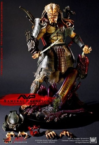 AvP Samurai Predator figure, produced by Hot Toys. Front view.