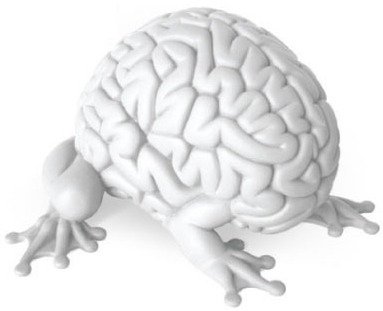 5 Jumping Brain - DIY White figure by Emilio Garcia, produced by Toy2R. Front view.