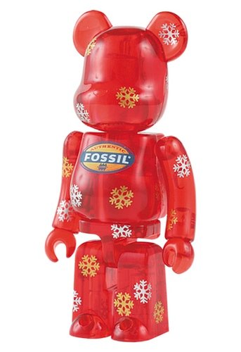 Fossil Be@rbrick 100% figure, produced by Medicom Toy. Front view.