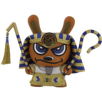 King Tut Dunny Blue figure by Sket One, produced by Kidrobot. Front view.