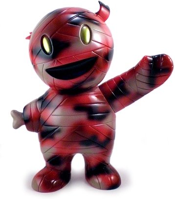 Super7 x Kiyoka HP Red Camo Mummy Boy - LB 09  figure by Brian Flynn, produced by Super7. Front view.