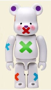 Hi Life x Jimmy SPA 2 Be@rbrick - Type I figure by Jimmy Liao, produced by Medicom Toy. Front view.