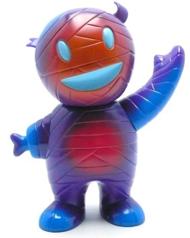 Midnight Mummy Boy - Opaque Purple, Painted figure by Brian Flynn, produced by Super7. Front view.