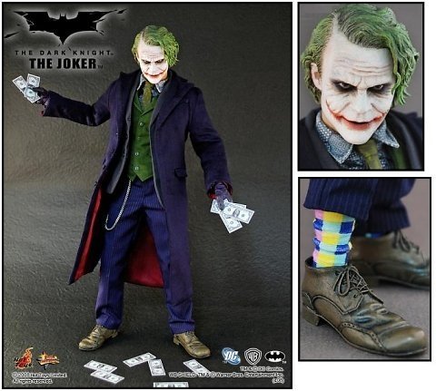 The Joker figure by Jc. Hong, produced by Hot Toys. Front view.