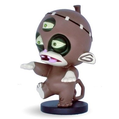 Franken Monkey Brown Resin figure by Roberto Juareghi, produced by Atomic Monkey. Front view.