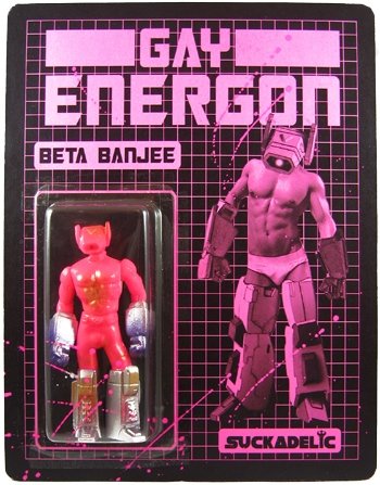 Gay Energon - Beta Banjee figure by Sucklord, produced by Suckadelic. Front view.