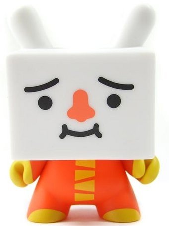 Tofu Dunny Devilrobots Red Variant figure by Devilrobots, produced by Kidrobot. Front view.