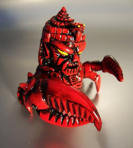 King Jinx - Red and Black figure by Paul Kaiju. Front view.