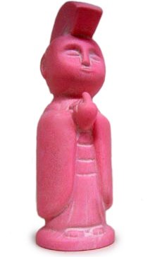 Jizo-Anarcho - Pink figure by Toby Dutkiewicz, produced by DevilS Head Productions. Front view.