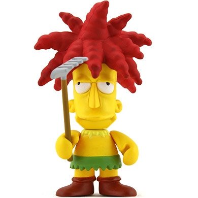 Sideshow Bob figure by Matt Groening, produced by Kidrobot. Front view.