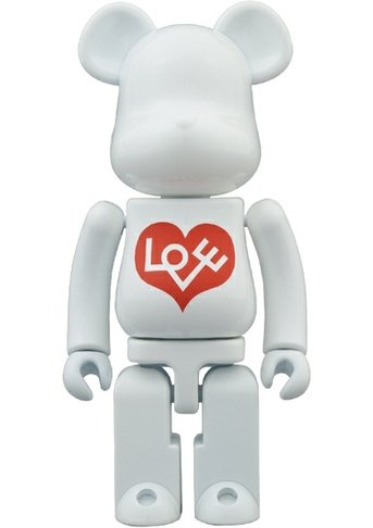 LOVE Bianco Be@rbrick 200% figure by Alexander Girard, produced by Medicom Toy X Bandai. Front view.