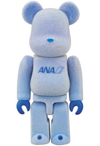 Flocked ANA Be@rbrick 100% figure, produced by Medicom Toy. Front view.