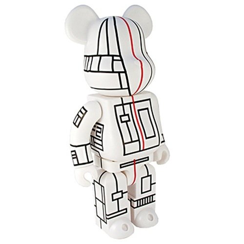 BWWT Futura Be@rbrick 400% figure by Futura, produced by Medicom Toy. Front view.