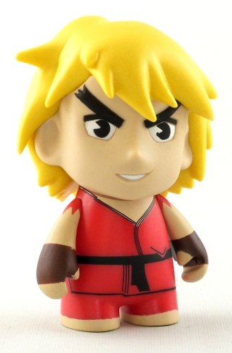 Ken - Red figure by Capcom, produced by Kidrobot X Capcom. Front view.