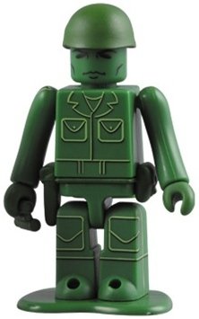 Green Army Men figure, produced by Medicom Toy. Front view.
