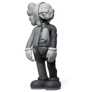 Dissected Companion - Mono  figure by Kaws, produced by Medicom Toy. Front view.